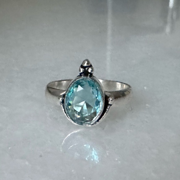 NWOT Sundance Ice Crown Ring Swiss Blue Topaz Sterling Silver